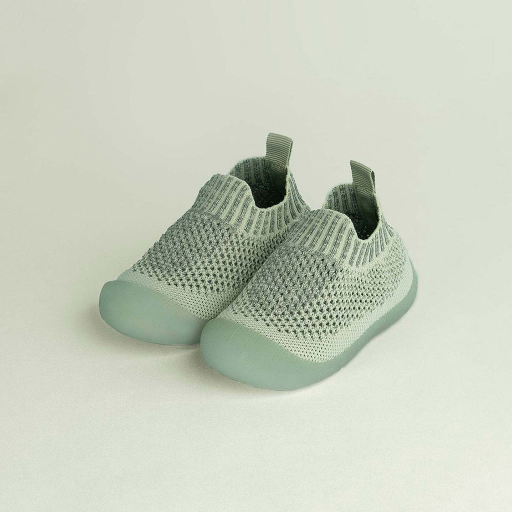 MiniWalk Chaussures à enfiler en vert sauge moucheté