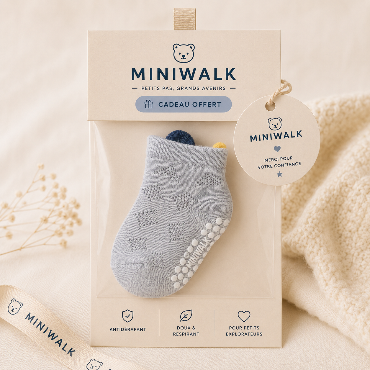 🎁 Coffret Chaussettes Antidérapantes MiniWalk (100% off)