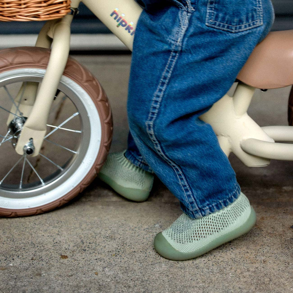 MiniWalk Chaussures à enfiler en vert sauge moucheté