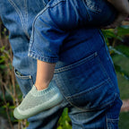 MiniWalk Chaussures à enfiler en vert sauge moucheté