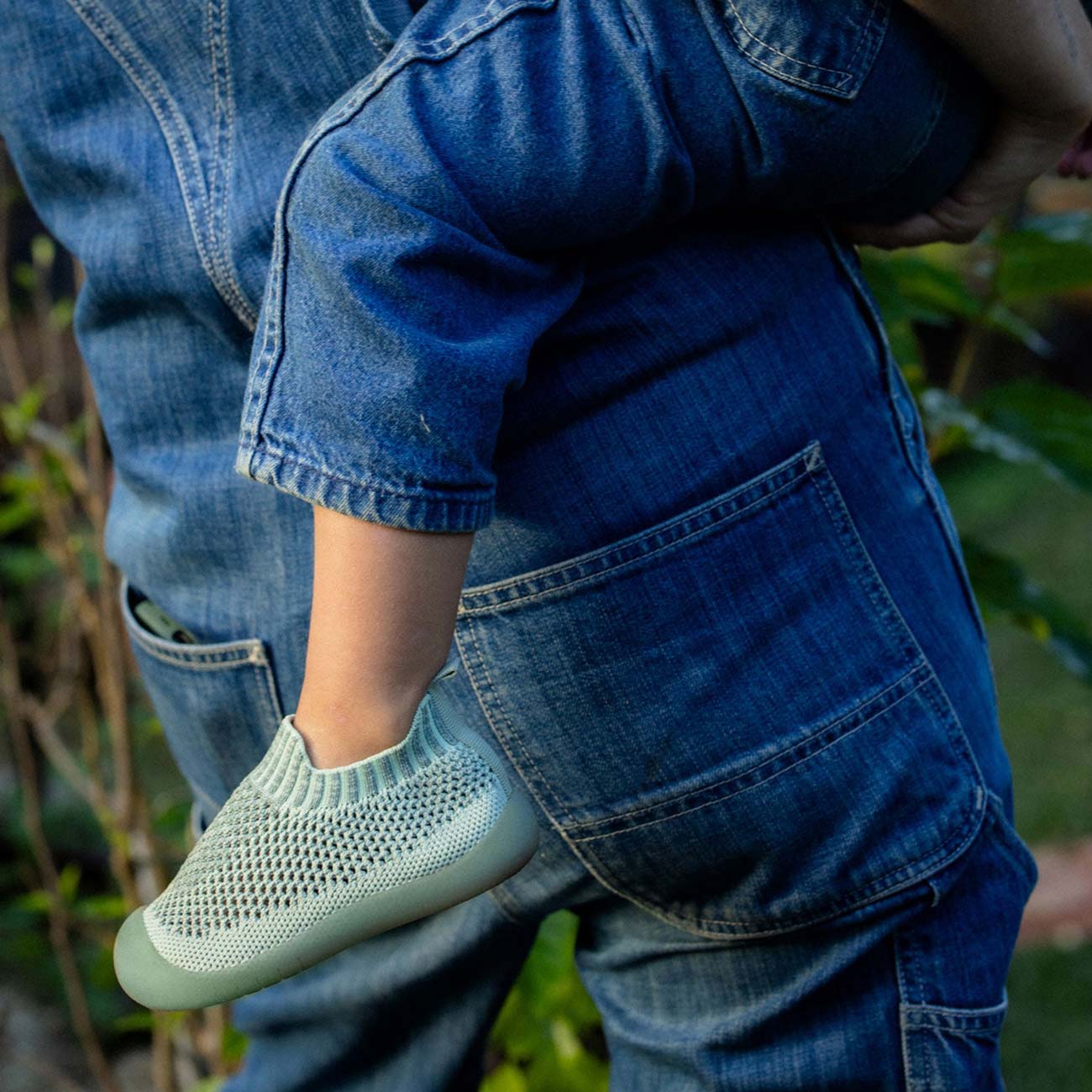 MiniWalk Chaussures à enfiler en vert sauge moucheté
