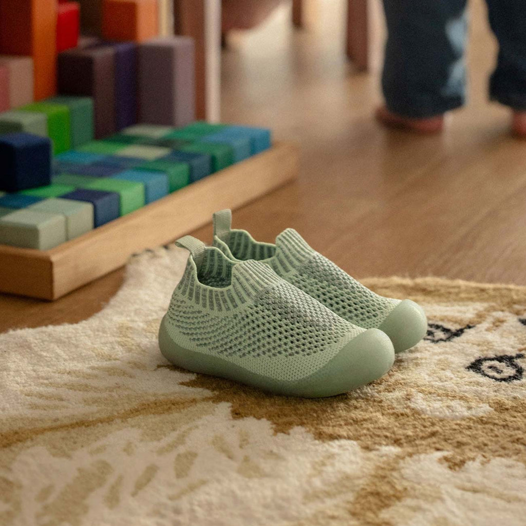 MiniWalk Chaussures à enfiler en vert sauge moucheté