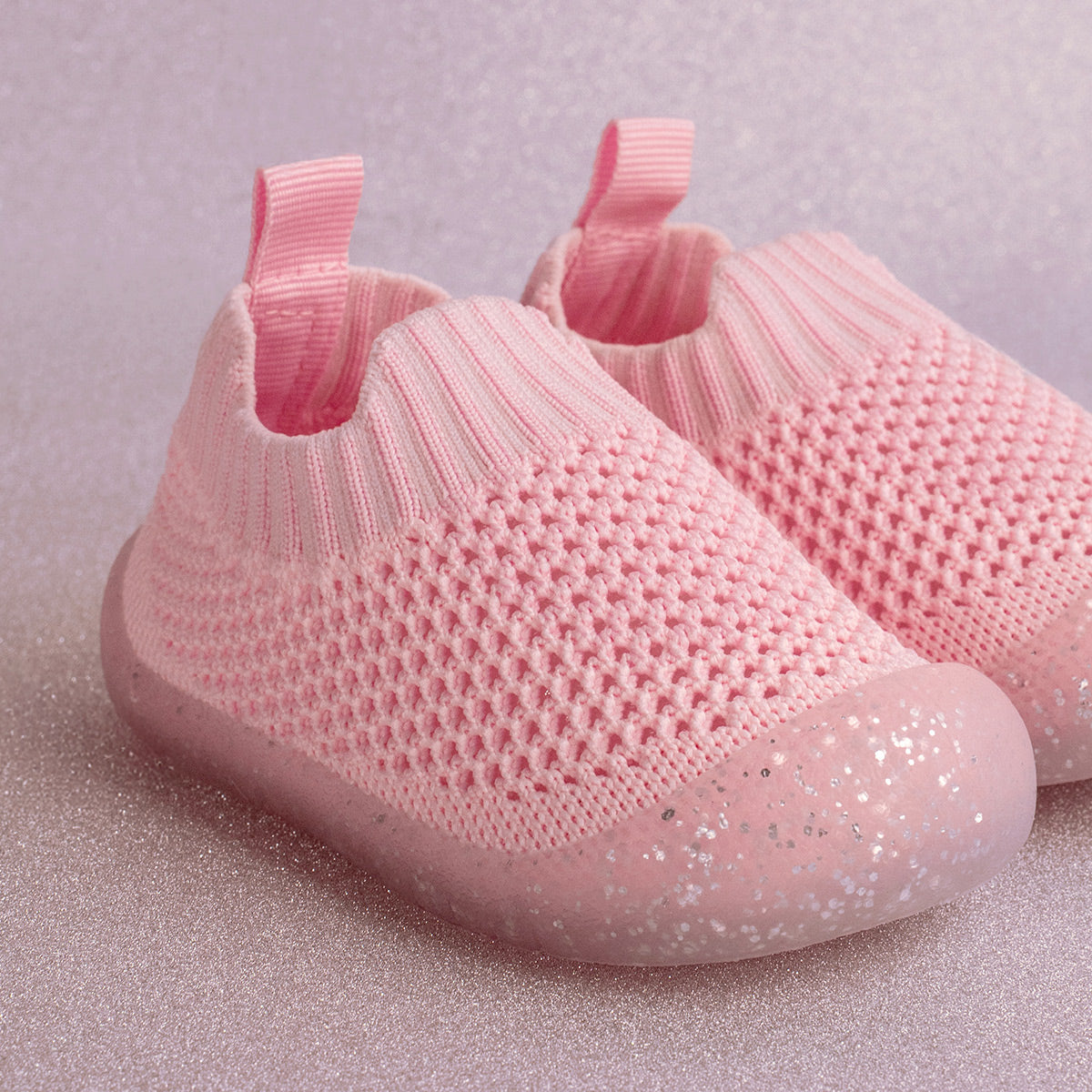 MiniWalk Chaussures à enfiler roses à paillettes