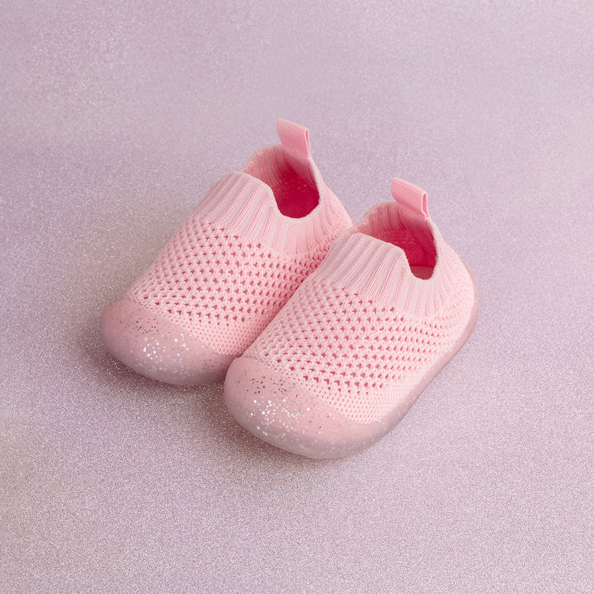 MiniWalk Chaussures à enfiler roses à paillettes