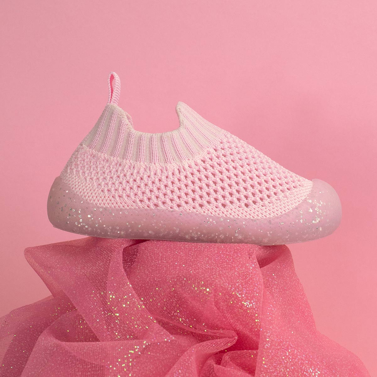 MiniWalk Chaussures à enfiler roses à paillettes