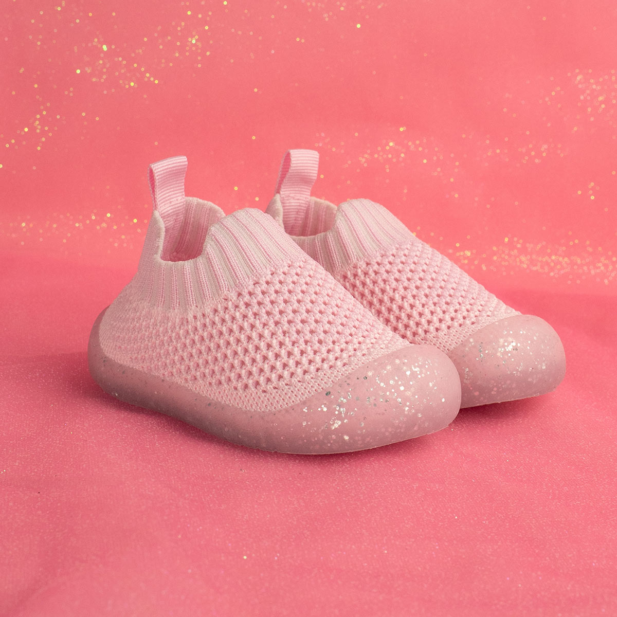 MiniWalk Chaussures à enfiler roses à paillettes