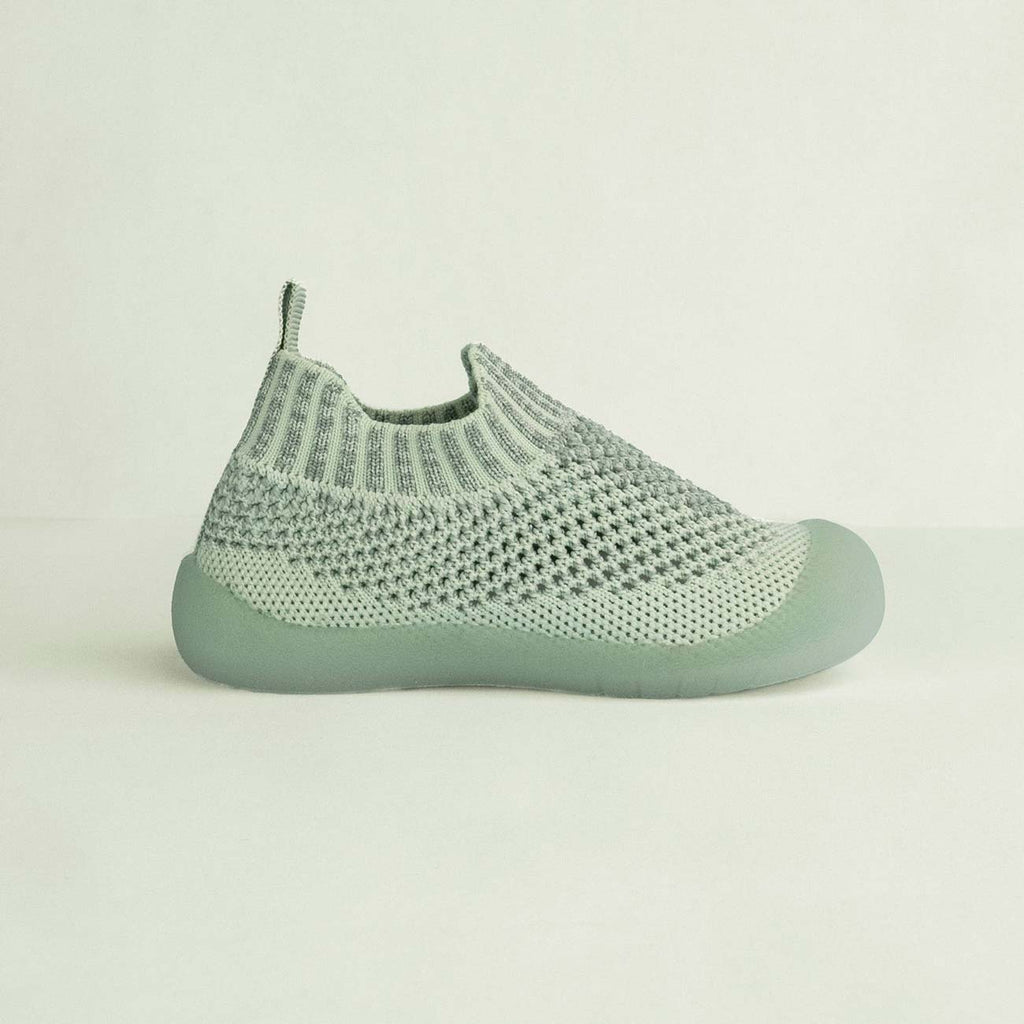 MiniWalk Chaussures à enfiler en vert sauge moucheté