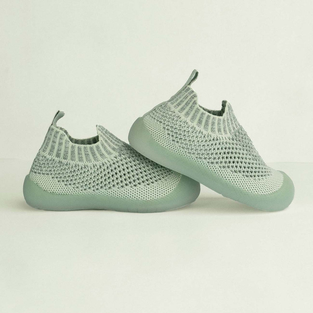MiniWalk Chaussures à enfiler en vert sauge moucheté