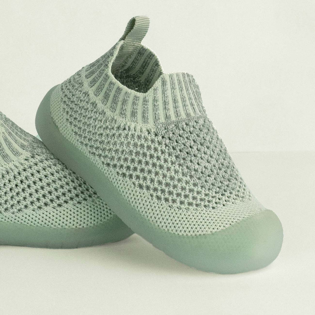 MiniWalk Chaussures à enfiler en vert sauge moucheté
