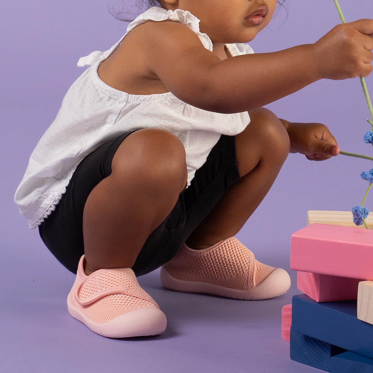 MiniWalk Velcro rose - Fermeture facile, chaussures adorables pour enfants