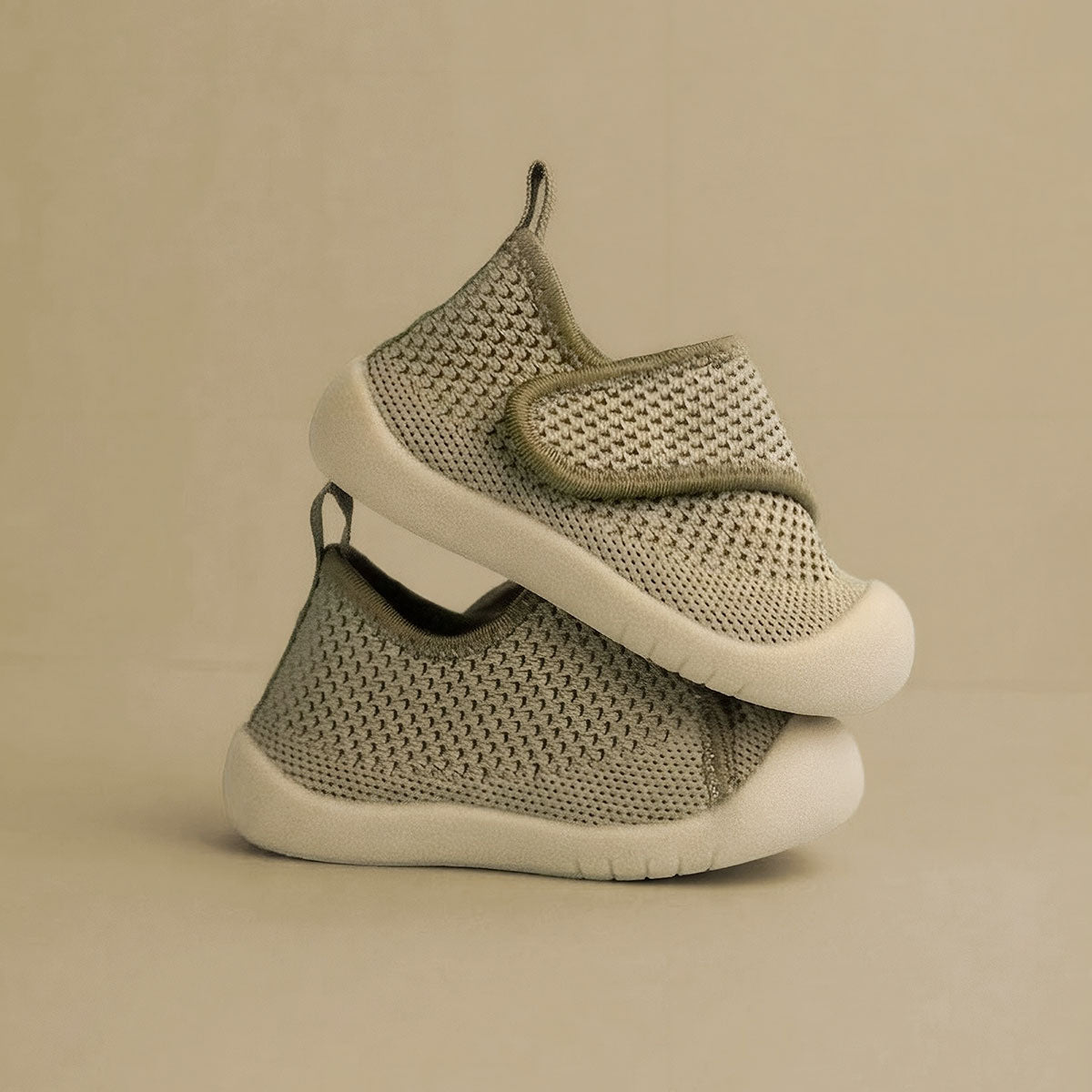 Canetons olive à fermeture Velcro